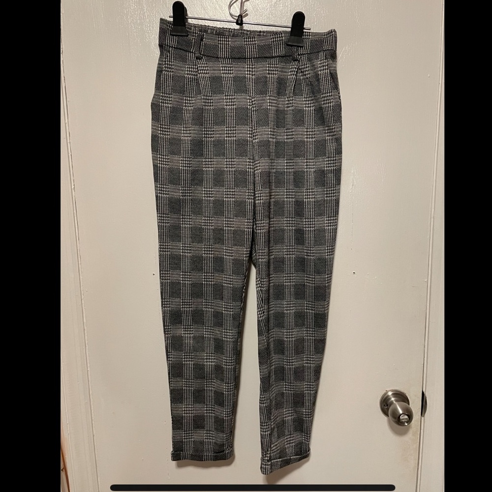 Plaid/checkerboard work pants